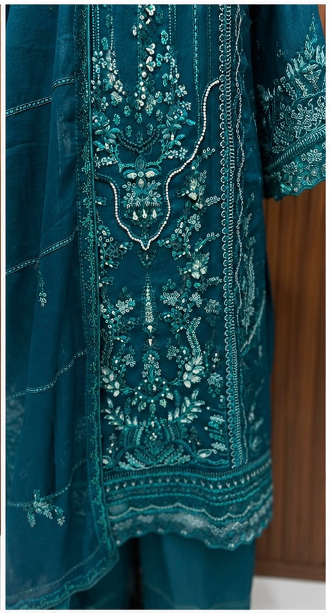 PURE CHIFFON EMROIDERED PARTY WEAR SUIT