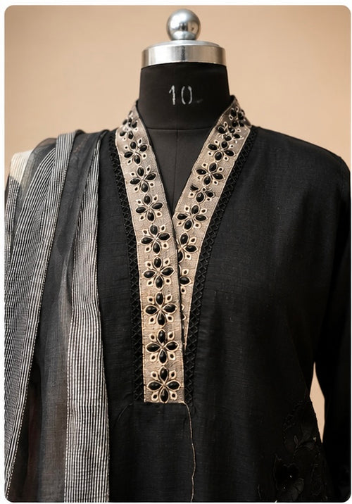 Cotton Embroidered Suit