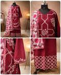 Cotton Embroidered Suit