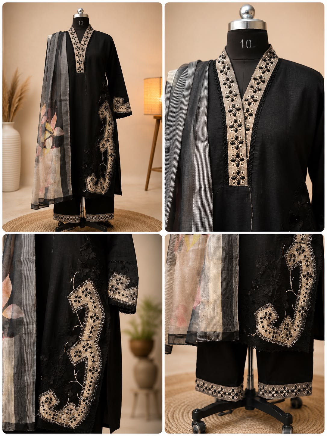 Cotton Embroidered Suit