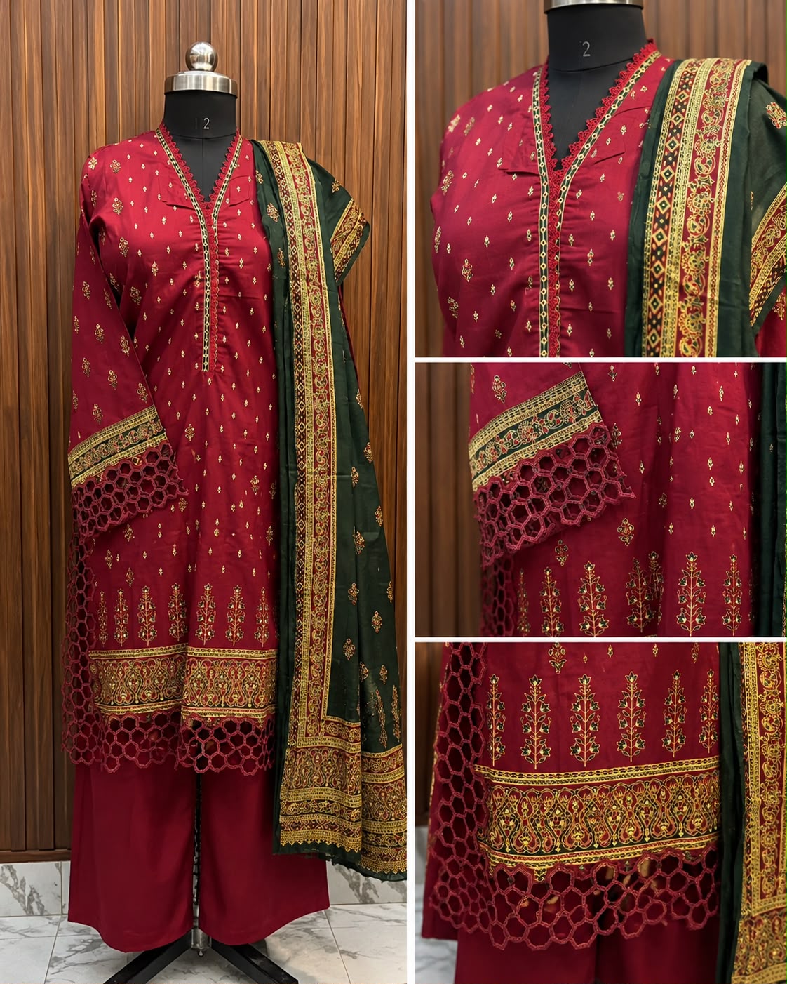 Lawn Riwayat Embroidered Suit With Lawn Dupatta .